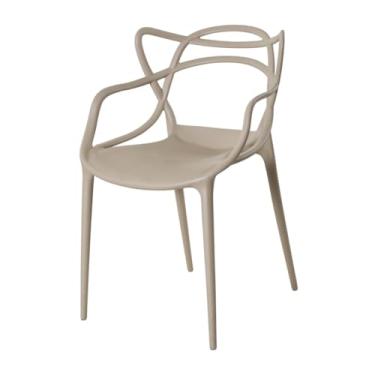 Imagem de Cadeir Empilhável para Sala de Jantar e Varanda – Polipropileno Resistente Design Moderno e Fácil Limpeza (Nude)