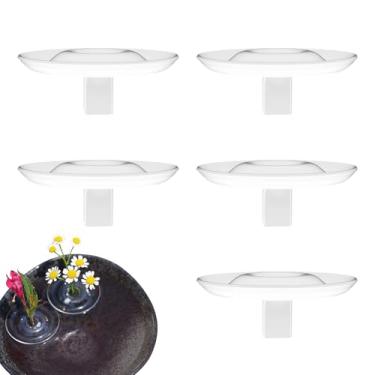 Imagem de Suporte criativo flutuante para arranjo floral, 5 peças, suporte de haste flutuante de acrílico transparente com rotação dinâmica para arranjos florais faça você mesmo, decoração de aquário e mesa (P