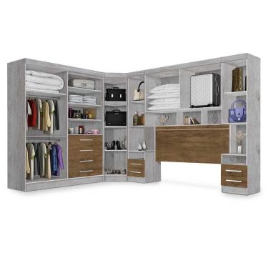 Imagem de Dormitório Completo Georgia J&amp;a Avelã / Jequitibá Para Cama Box 1,38m Casal Avelã / Jequitibá