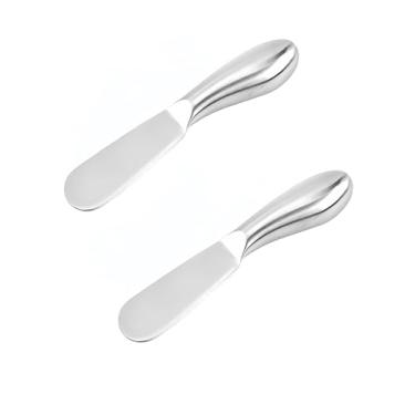 Imagem de bepisof 2 peças de facas de manteiga de aço inoxidável duráveis, facas espalhadoras de queijo, coquetel para temperos/queijo/tábuas de alimentos cozidos/geléia/pastelaria/outras necessidades diárias