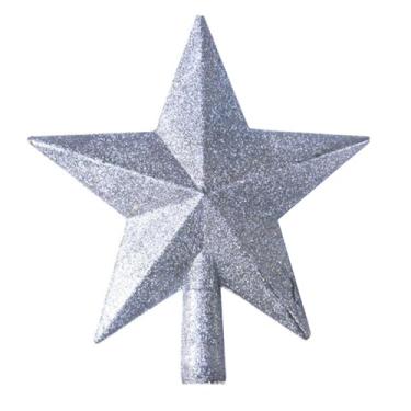 Imagem de Toyvian Estrela de Natal para O Topo da Árvore, Enfeite de Estrela de Cinco Pontas Com Glitter E Pentagrama Vazado para Decoração de Natal, Dourada, 20 Cm (8 Polegadas)