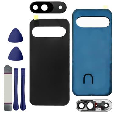 Imagem de Substituição de vidro traseira para Pixel 9 para Google Pixel 9 5G Capa traseira de vidro com fita pré-instalada e lente de câmera + ferramentas (obsidiana)