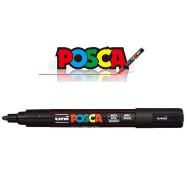 Imagem de Caneta Posca Pc-5m Unitaria Cor Preta - uniball, Preto