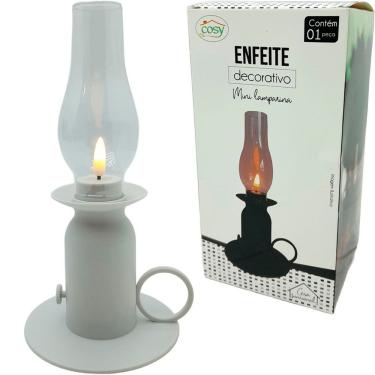 Imagem de Lâmpada Querosene Chama Led Vintage Enfeite Natal Mesa 22cm