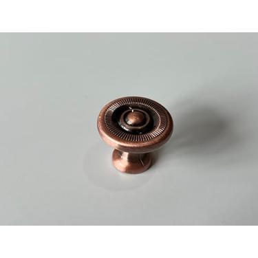 Imagem de Puxadores e puxadores de gaveta de armário e cômoda SA Home Products, puxadores de móveis. Feito de liga de zinco, formato redondo, design antigo, superfície lisa, puxadores de orifício único. (pacote