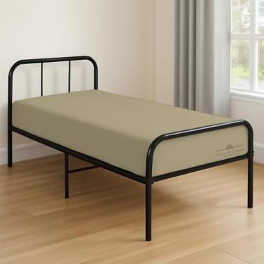 Imagem de Lençol com elástico para berço 63,5 cm x 190,5 cm - 100% algodão egípcio - 1 peça de lençol de baixo tamanho de berço, ajuste confortável para colchão estreito de solteiro/beliche RVs/camas de