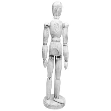 Imagem de Boneco Manequim Madeira 30cm Branco Vintage