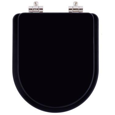 Imagem de Assento Sanitário Poliester Soft Close Carrara Preto Fosco
