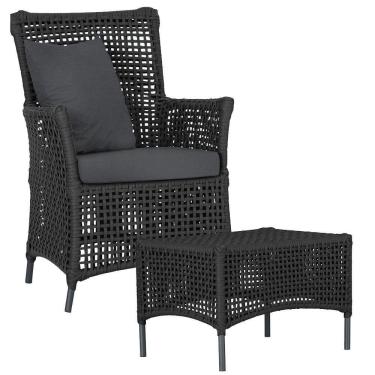 Imagem de Poltrona E Mesa Igapó Em Alumínio Preta Corda Náutica E11 Preto