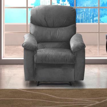 Imagem de Poltrona Reclinável Olga Veludo Cinza
