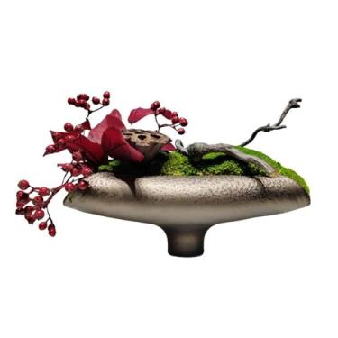 Imagem de Flores artificiais Simulação chinesa arranjo floral plantas verdes artificiais vasos de arranjos decoração para casa