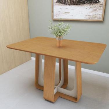 Imagem de Mesa de Jantar Retangular 120cm Tampo Mdf Sintonia - Móveis Lopas