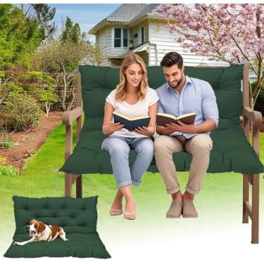 Imagem de Almofadas de balanço à prova d'água para ambientes externos - Capas de assento de pátio resistentes a UV para jardim/deck/varanda, substituição durável para balanços de banco e cadeira (verde 9 x 101