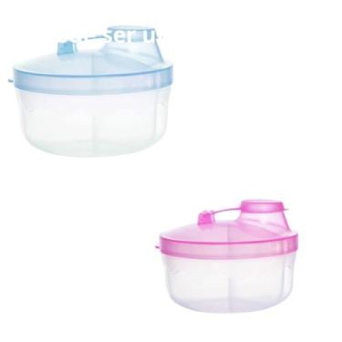 Imagem de Kit 2 Porta Leite em Pó para Bebê e Café, Açucar e Achocolatado- com 3 Compartimentos 50ml cada Misto