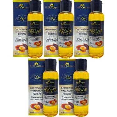 Imagem de Kit 5 Óleo Reparador Pontas Tratamento Marroquino 60Ml - Bell Corpus