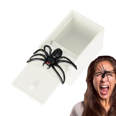 Imagem de Caixa de pegadinhas de aranha – Aranhas falsas para o Dia das Bruxas | Brinquedo de piadas de festa hilariante para crianças, meninas, adultos, meninos, amigos