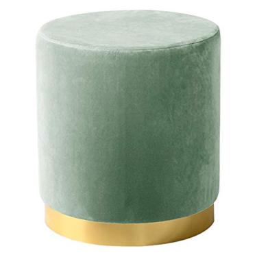 Imagem de Banqueta redonda para pés Ottomans Banquinho para pés, banco de troca de sapatos para quarto, sala de estar, varanda/verde claro/30 x 40 cm