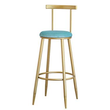 Imagem de Banqueta de bar moderna altura banco balcão altura 45 cm ~ 75 cm assento estofado de veludo Barstools cozinha cadeira de café da manhã banco alto encosto ergonômico