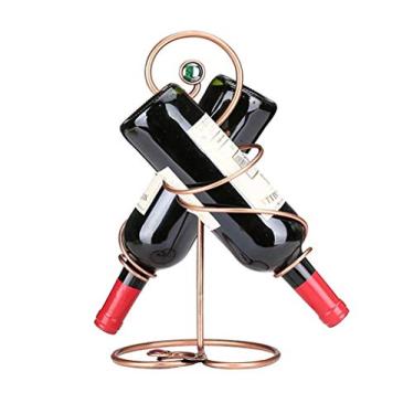 Imagem de Suporte de exibição para refrigerador de vinho para 2 garrafas, suporte de garrafa de vinho doméstico