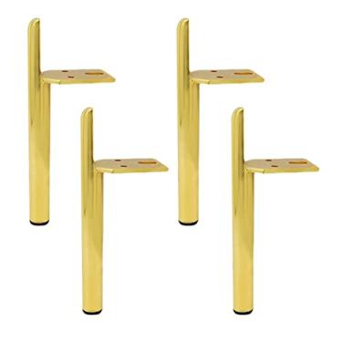 Imagem de Pernas de móveis de metal dourado, conjunto de 4 pernas de mesa de centro chiques, pernas de sofá de criatividade moderna, pés de armário, bonitas e modernas, suporte de carga 1000 kg (15 cm/5,9 pol.)