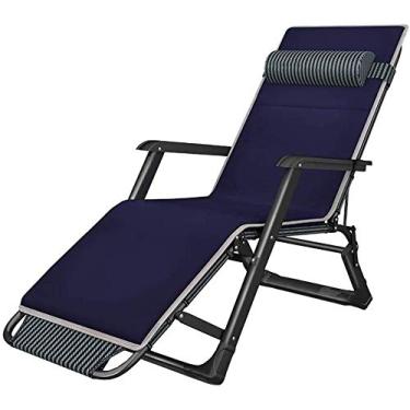 Imagem de Espreguiçadeira de jardim, cadeiras de pátio reclináveis para pessoas pesadas, praia, acampamento, acampamento, portátil, cadeira dobrável com suporte para travesseiro de pescoço 200 kg (cor, listras