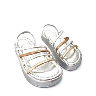 Imagem de PAPETE FEMININA ILHA BELA TIRA ELASTIC METALIC QUEEN PRATA/CORES METALIZADAS REF: 8311.81041-Feminino