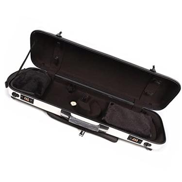 Imagem de Estojo de violino de cor branca 4/4 composto de fibra de carbono com dois codelock estojo de violino profissional leve e forte