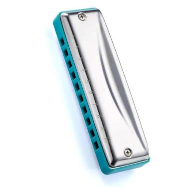 Imagem de Gaita diatônica profissional de 10 furos para iniciantes sensação suave do instrumento (cor: F)