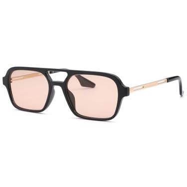 Imagem de Óculos de sol aviador aviador vintage anos 70 para mulheres e homens, Preto, marrom claro, 52MM