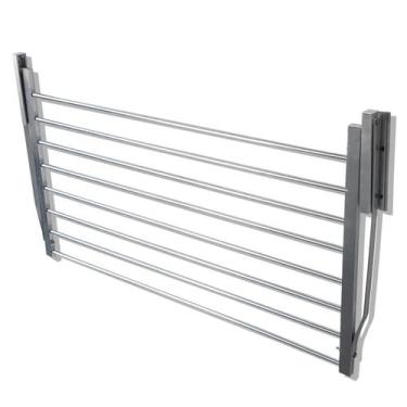 Imagem de Varal De Roupas de Parede Retratil 9 Varetas Aluminio Dobravel 90cm - 