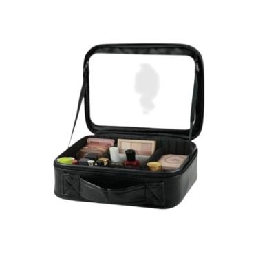 Imagem de Necessaire Portátil com Espelho, Estojo para Maquiagem e Cosméticos, Necessaires para Maquiagem e Cosméticos, Necessaires, Estojos de Maquiagem com Alça