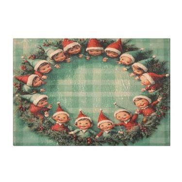 Imagem de Burbuja Tapete de banho infantil Christmas Gnomos, tapete de banheiro absorvente extra macio com suporte antiderrapante para banheiro, banheira, chuveiro, 40 x 61 cm