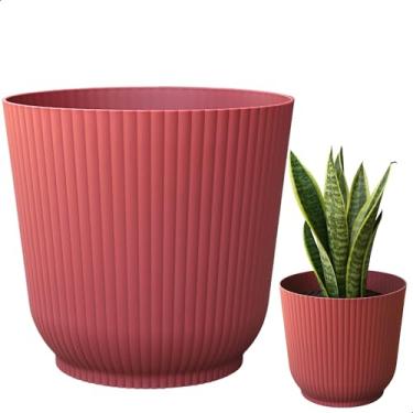 Imagem de Cachepô Talin Vinho 2,5L 16cm x 15cm de Polipropileno Duro e Resistente, Compativel com Sistema Autoirrigável - Vaso Decorativo Elegante para Plantas - Top Garden