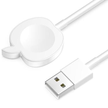 Imagem de Carregador magnético rápido para Apple Watch, compatível com iWatch Series 11/10/9/8/7/6/SE2/5/4/3/2, Ultra/SE-White