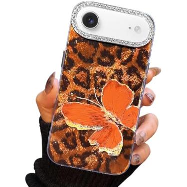Imagem de I-MGAE-IN-AR Capa compacta para iPhone Air Butterfly Design, moldura de proteção de lente de câmera de diamante 3D, capa protetora de TPU macio e macio à prova de choque para mulheres estampa de