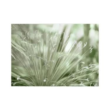 Imagem de Pintura Em Tela Abstrata De Folhas De Palmeira Verde Com Cervo, Arte D