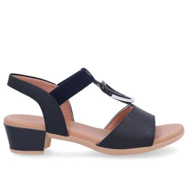 Imagem de Sandalia Usaflex Salto Bloco Ref Ud12002 Azul 34