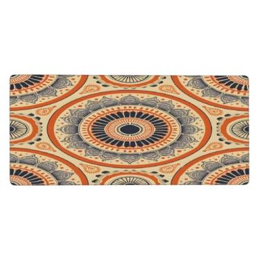 Imagem de Tapete de mouse grande Enthic Damasco Retrô Impermeável Computador Estendido Tapete Protetor de Mesa Tapete de Base de Borracha Antiderrapante para Escritório, Computador, Teclado, Laptop e Mesa de