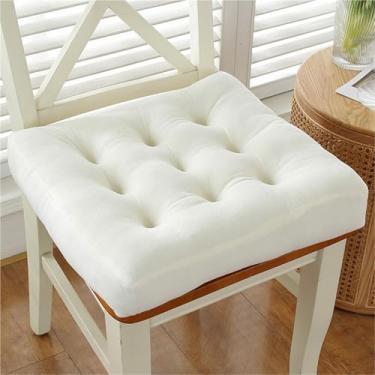 Imagem de Almofadas de cadeira para cadeiras de jantar, almofadas grossas de pelúcia para cadeira de mesa de cozinha com laços, suporte e capas antiderrapantes, almofada de assento macia e confortável, para