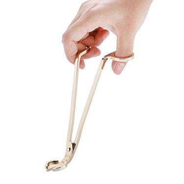 Imagem de Alomejor Aparador de Pavios de Velas, Tesoura de Aço Inoxidável, Cortador de Cortador de Cordas de Alcance Profundo para Queimadura Limpa, Prevenção de Fuligem (Ouro)