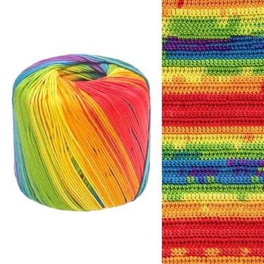 Imagem de Fio de algodão mercerizado de 40 g de cores arco-íris - linha de qualidade premium para crochê, renda, tricô manual, bordado, artes e artesanato (02)