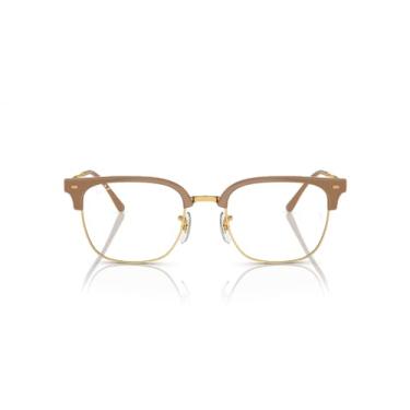 Imagem de Armação para Óculos Ray-Ban New Clubmaster 0RX7216 8342 Tam 51 / Marrom Claro/Ouro
