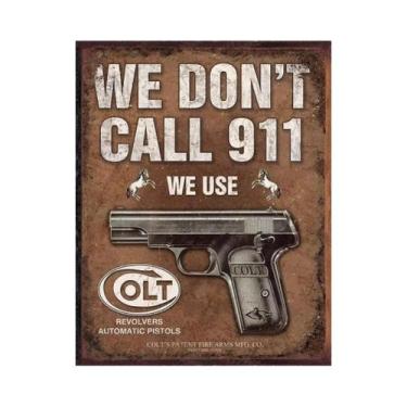 Imagem de Placa De Metal Vintage Com Estampa De Pistola, Placa De Arte Em Ferro 