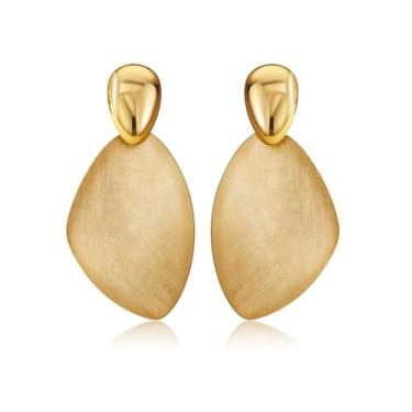 Imagem de Hefanny Brincos pendentes de lágrima martelada grandes geométricos de flores grossas femininas joias modernas vários estilos, Medium, Cobre, Sem pedra preciosa