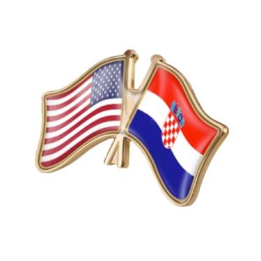 Imagem de QTAOEIONG Bandeiras dos Estados Unidos, EUA, América, EUA e muitos outros países, broche de liga de amizade com cruz, 1.3x0.9inch/32x23mm, Metal, Sem Pedra Preciosa