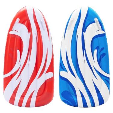 Imagem de JOYIN Pacote com 2 pranchas infláveis para escorregas aquáticas, prancha para escorregar, piscina flutuante para aprender a nadar, brinquedo divertido de verão para crianças e crianças (vermelho,