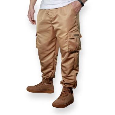 Imagem de Calça Jogger Cargo Corta Vento Combat Masculina Bege Skate - Hunter Cl
