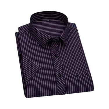 Imagem de Camisa Masculina Slim Fit De Manga Curta Em Algodão Moda Casual Primav