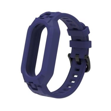 Imagem de SOMKB Pulseira de silicone TPU macio para Xiaomi MiBand 8, pulseira para MiBand 8 NFC, borracha Correa, kit de acessórios de substituição (azul)
