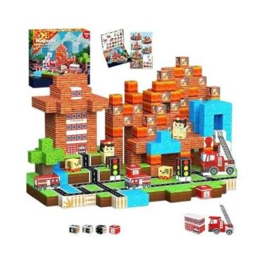 Imagem de Cubos Magnéticos Montessori Para Empilhar, Brinquedo De Blocos De Cons